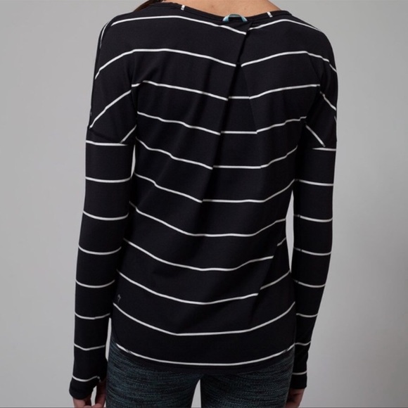 Ivivva by Lululemon Hanover Stripe White Black Mindful Moment Top Girls Size 8 - Picture 4 of 13